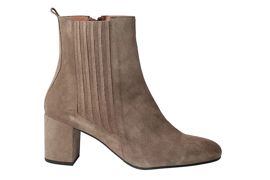 DAN JOYCE TAUPE Knit Chunky Ankle Boots