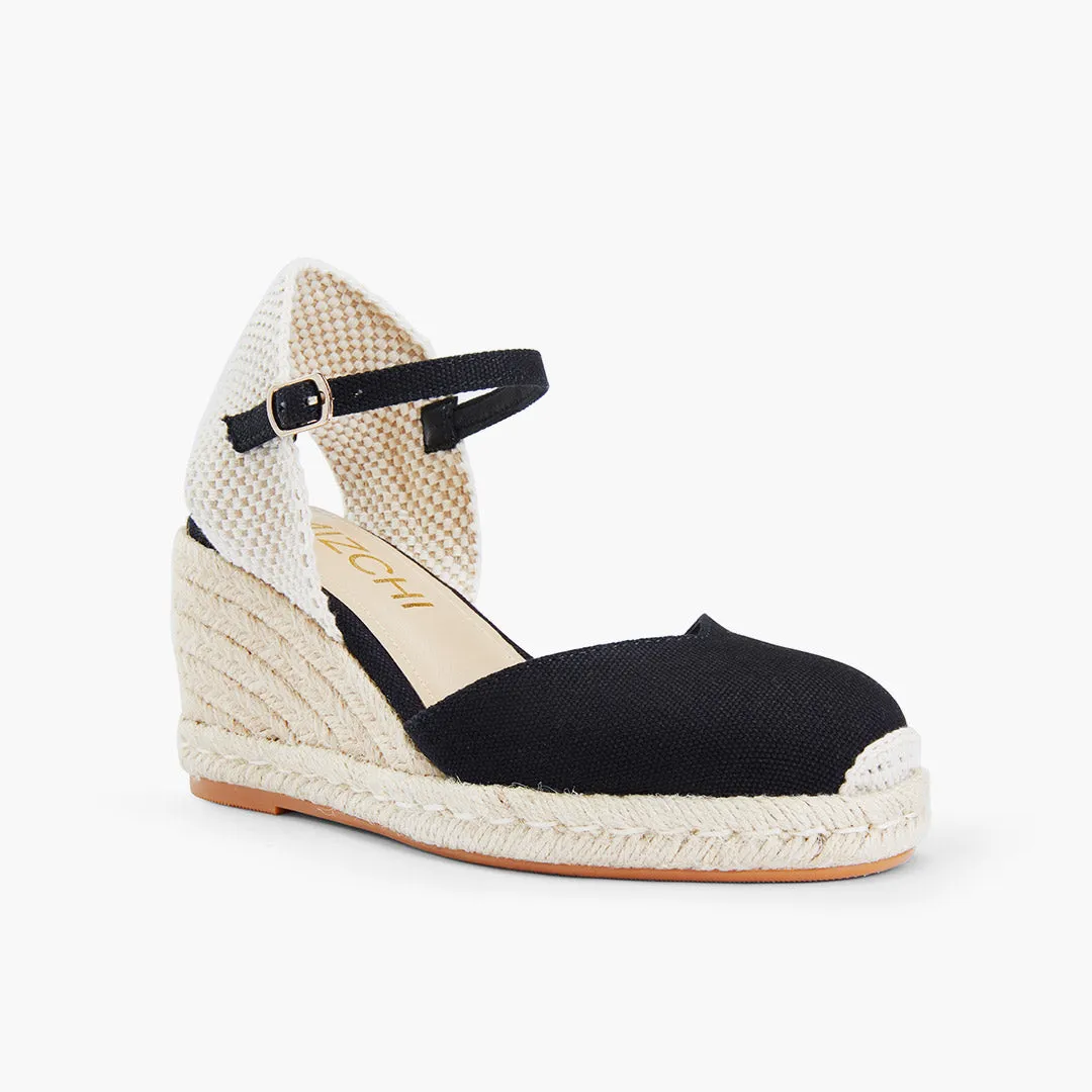 *VITTORIA - black ankle strap espadrilles High Heel Outline