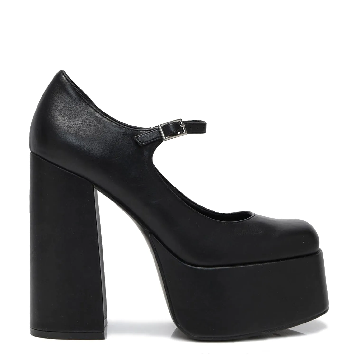 Darkbloom Black Platform Heels Mary Jane Shoes Images