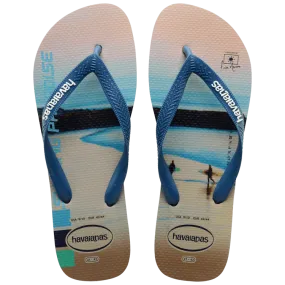 HAVAIANAS HYPE - SAND.BLUE COMFY Puka Shell Flip Flops
