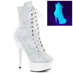 6" UV Reactive Ankle Boot (DELIGHT-1020LG) Block High Heels Closed Toe
