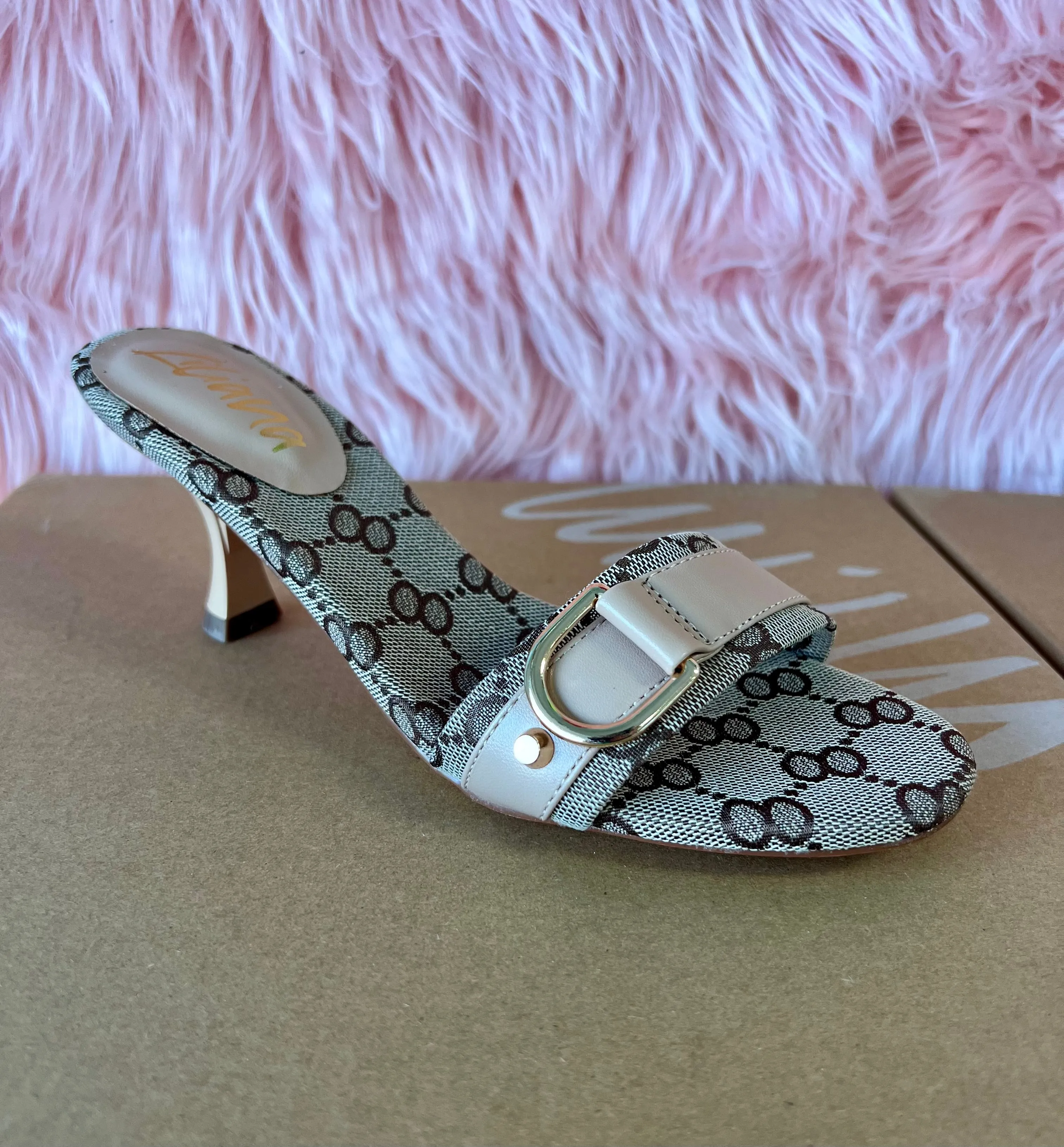 World's Biggest High Heels CICI-1 Nude Print Kitten Heel