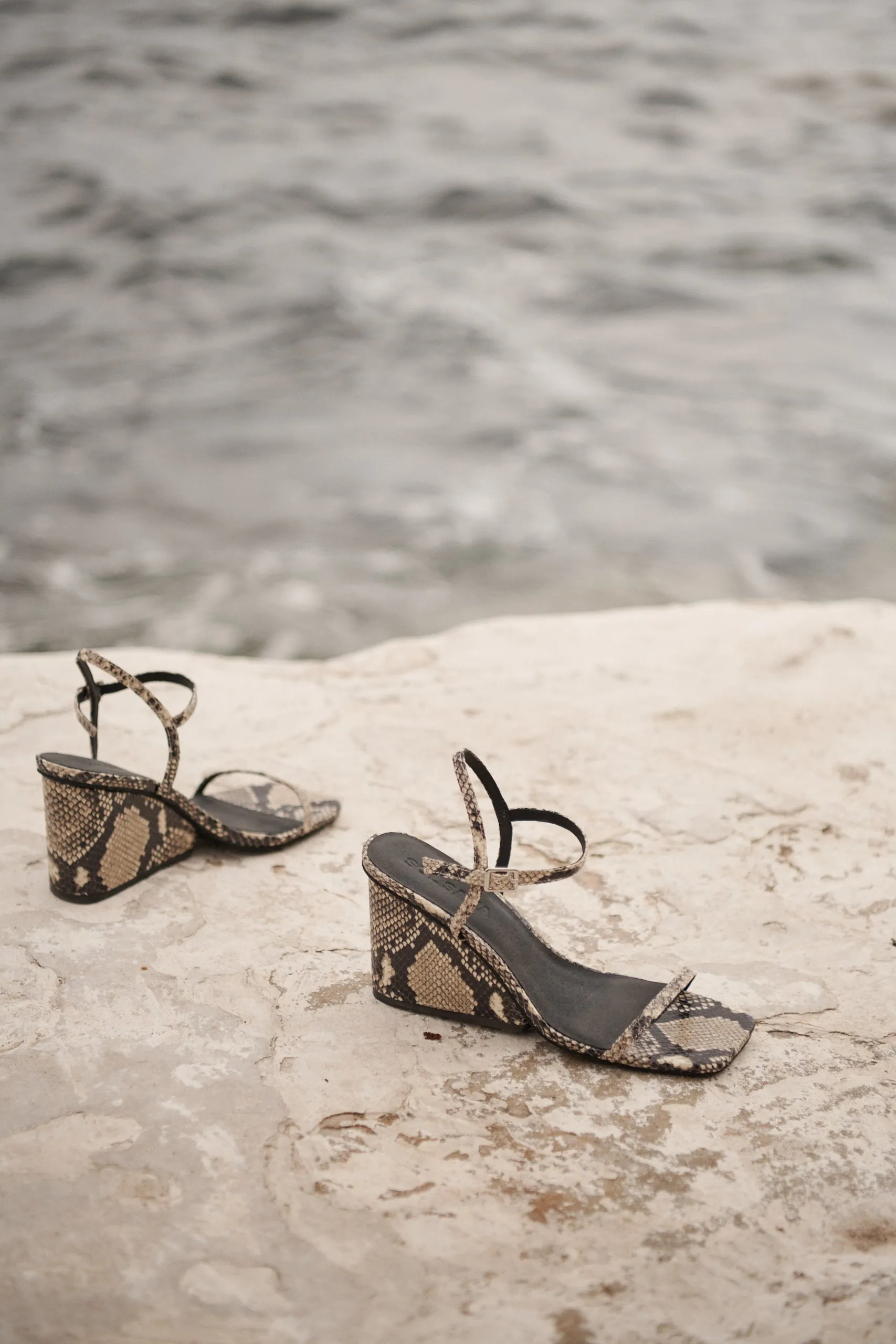 Flats And High Heels Mercer Heel Python