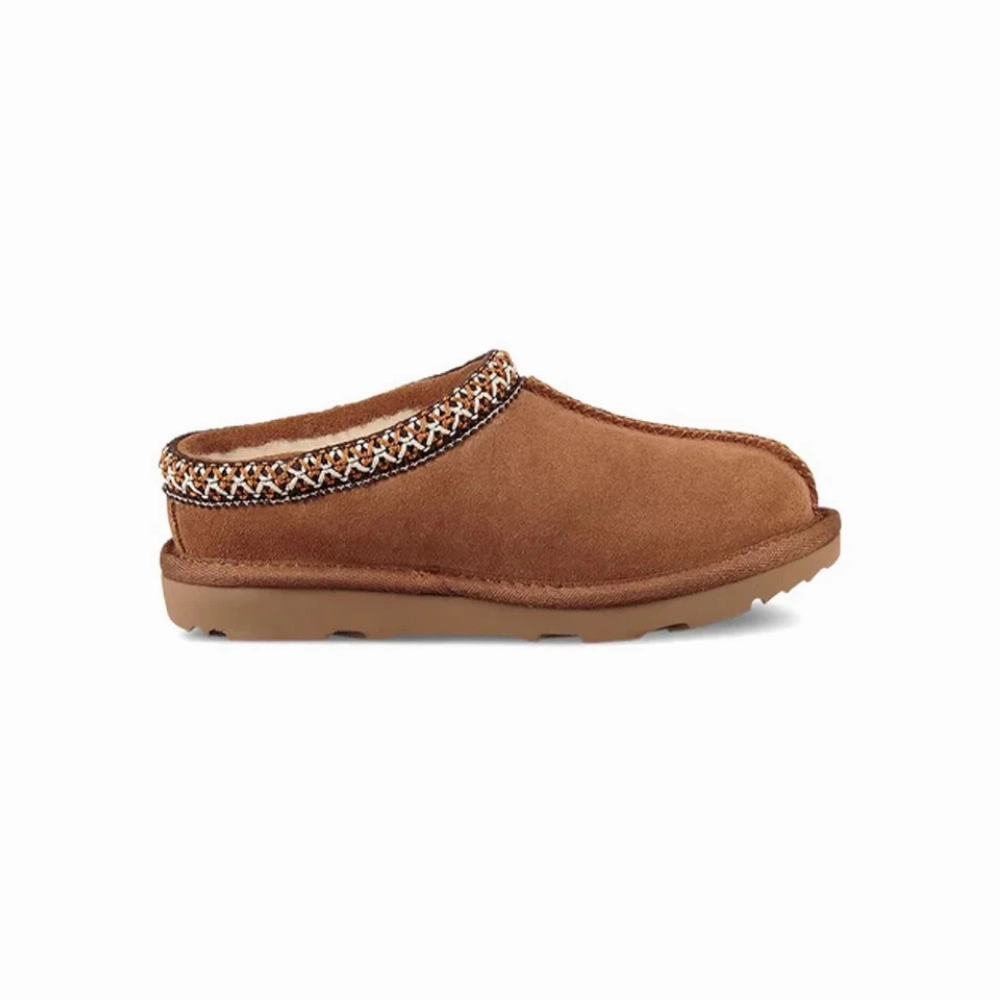 Ugg Tasman II 1019066K-CHE Slippers Kids Chestnut Brown Suede Slip-On GUG71 Wallace And Gromit Slippers