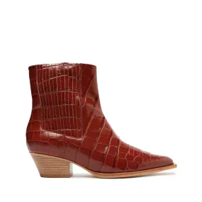 Briani Crocodile Embossed Leather Bootie Sandler Chelsea Boots
