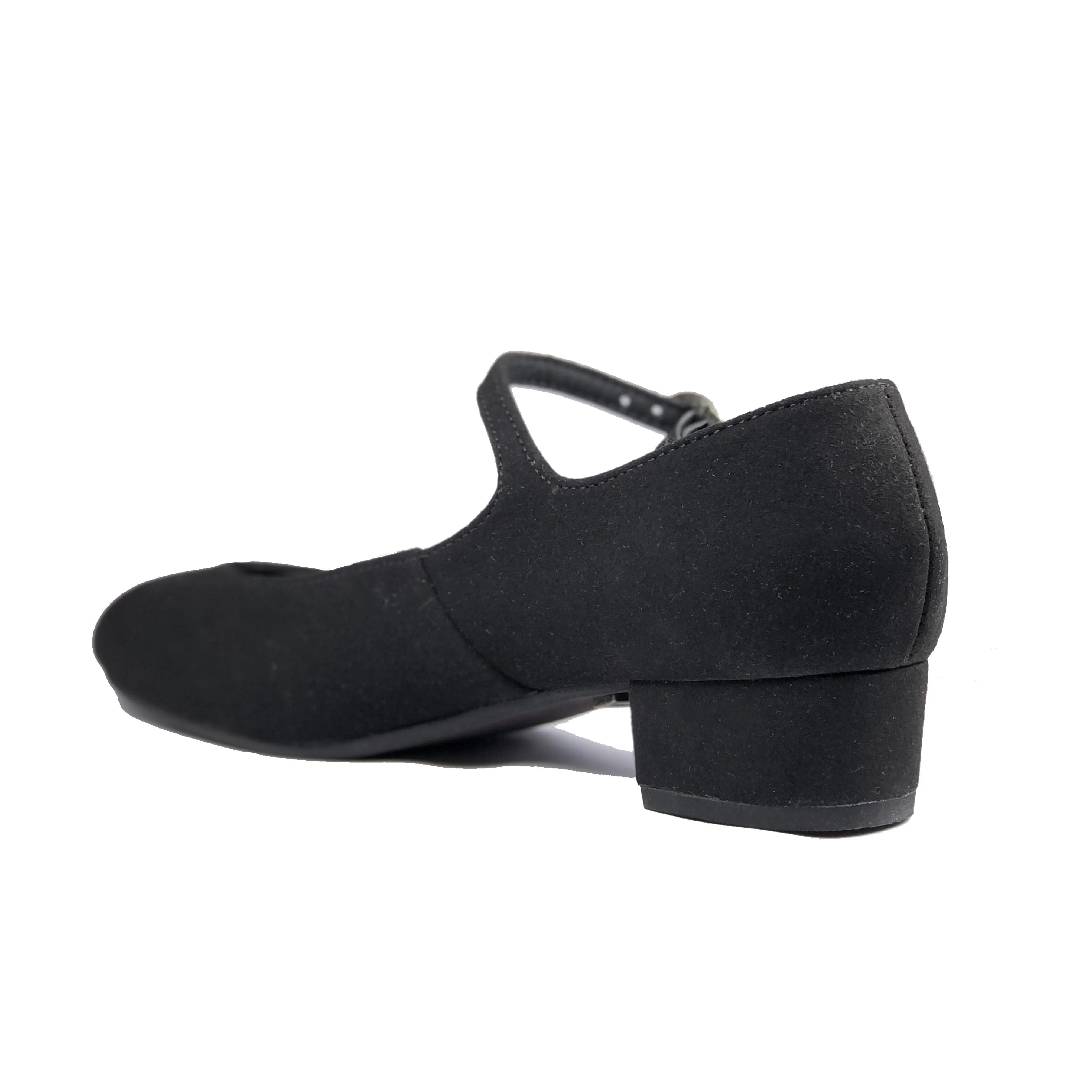 'Gracie' Mary-Jane vegan Low-Heels by Zette Shoes - Black Suede Funky Mary Jane Shoes