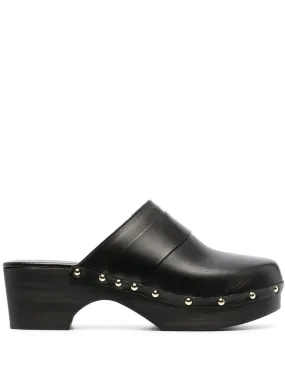 Wanted Mule Shoes Bibi 60mm leather wooden clog