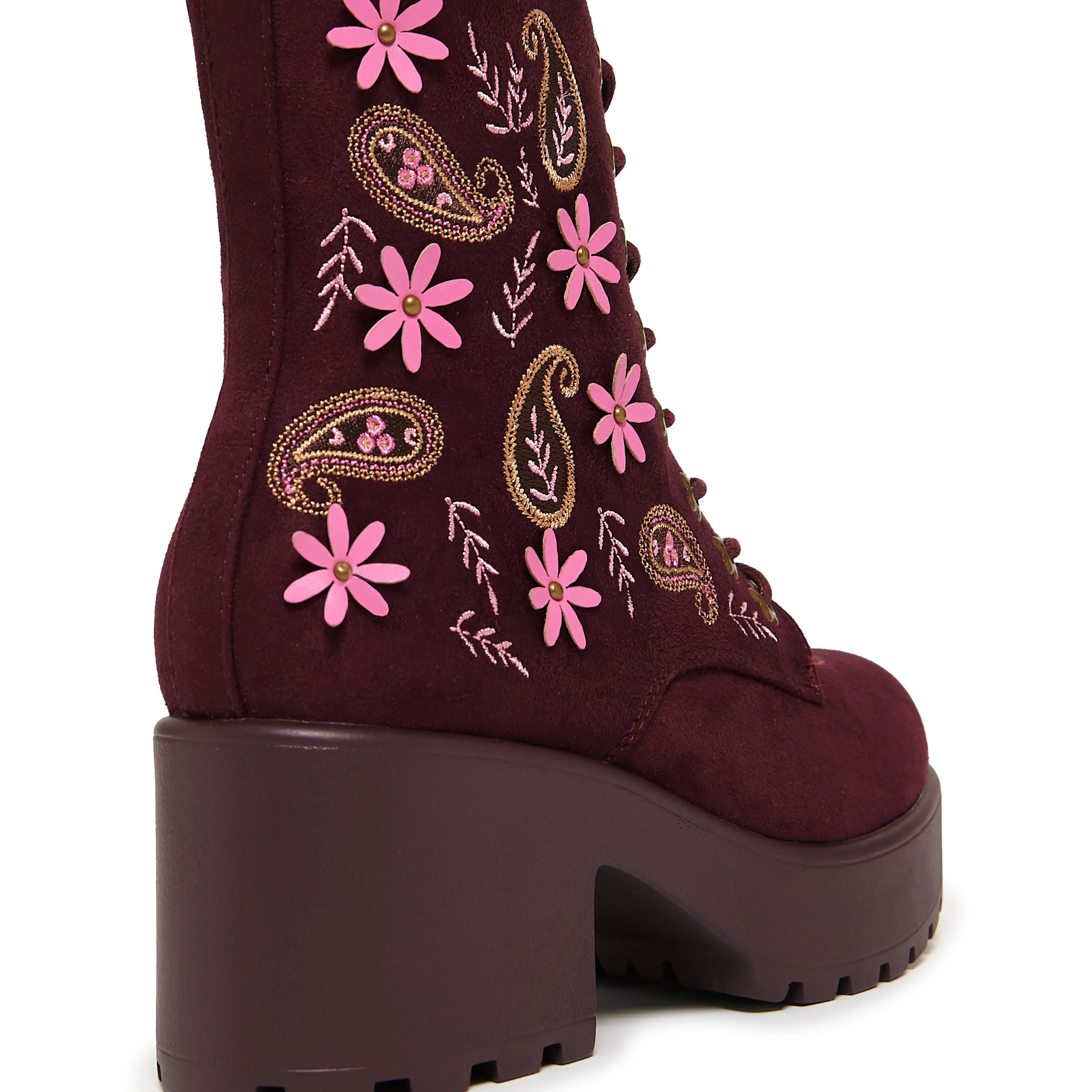 Moonlit Ember Suede Lace Up Boots- Brown Size 14 Ankle Boots