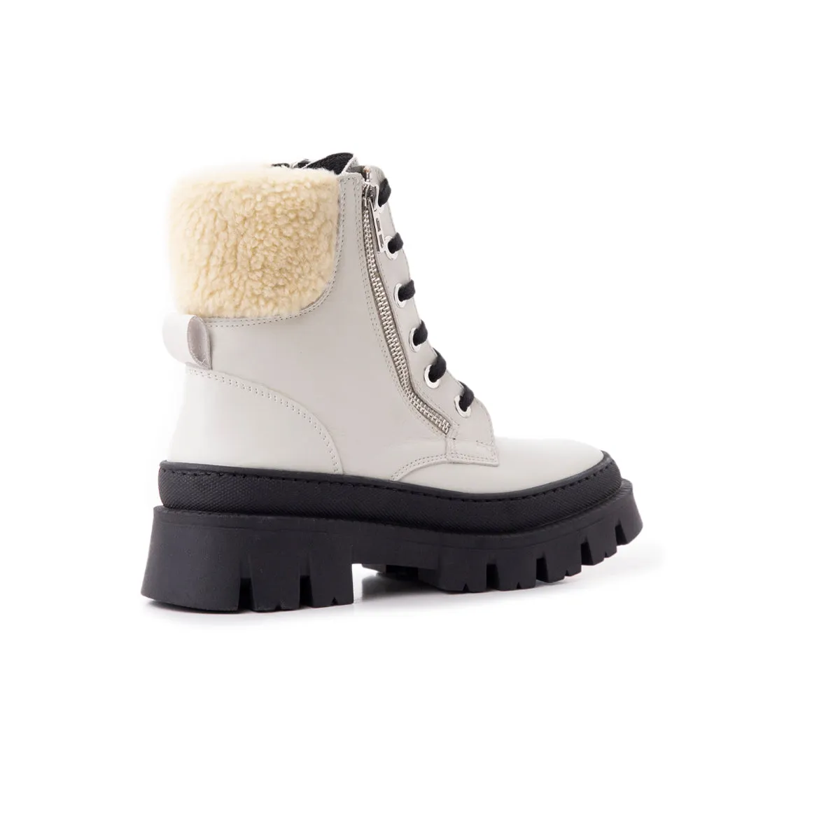 Trieste Off White Leather Best Selling Ankle Boots
