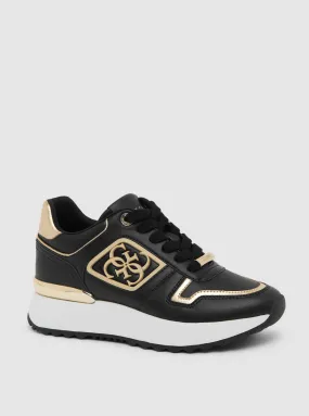 Gazelle Platform Sneakers Black Gold Koyaa Sneakers