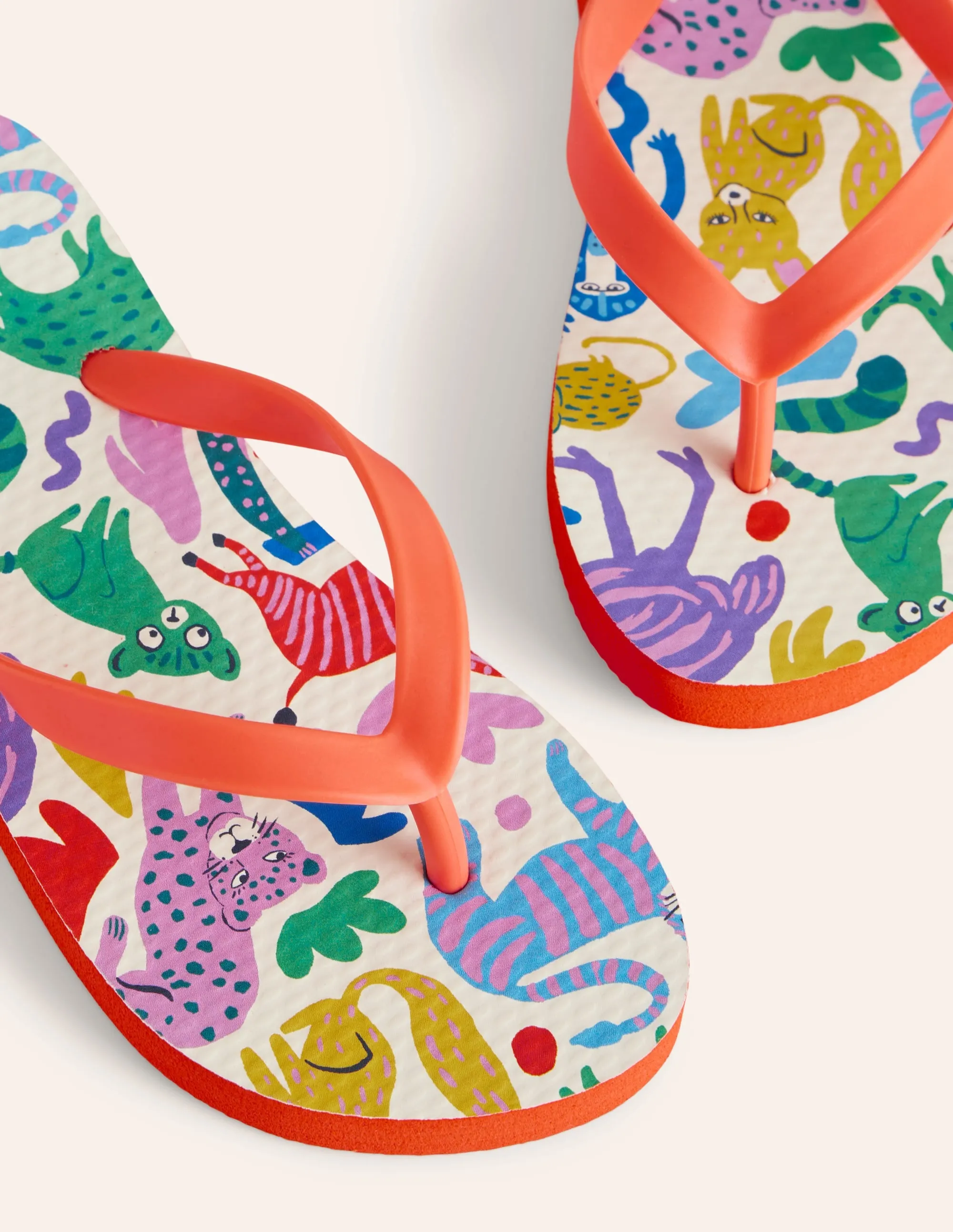 Fun Flip Flops-Multi Safari Friends Sail Flip Flops