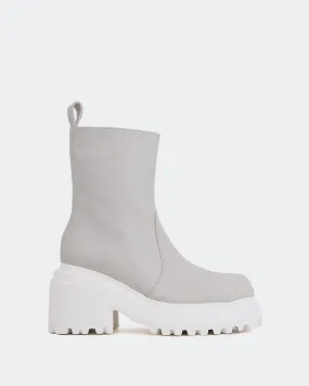 Dark Green Ankle Boots Ike Off White Leather