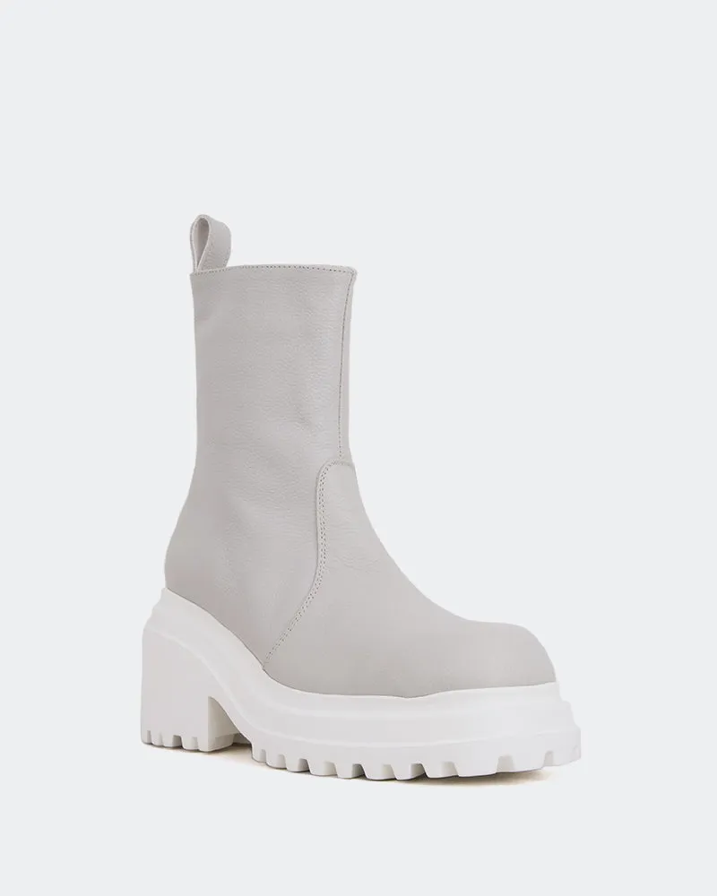 Ike Off White Leather Football Ankle Boots