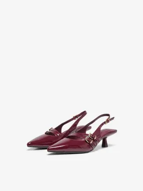 Coco Kitten Heel Slingback (Burgundy) High Heels For History