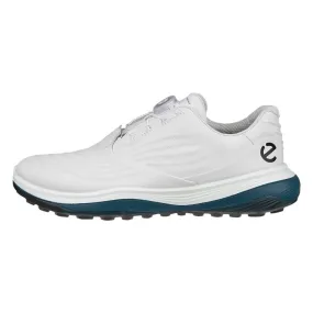 ECCO LT1 BOA Spikeless Golf Shoes White/Petrol - 25 Men Store Golf