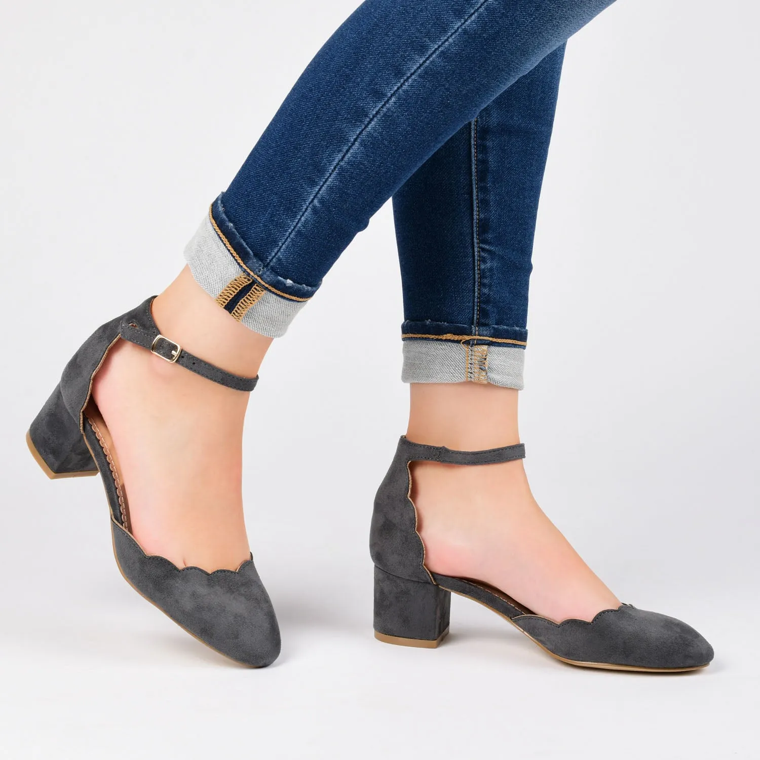 Babes In High Heels EDNA BLOCK HEEL D'ORSAY IN WIDE