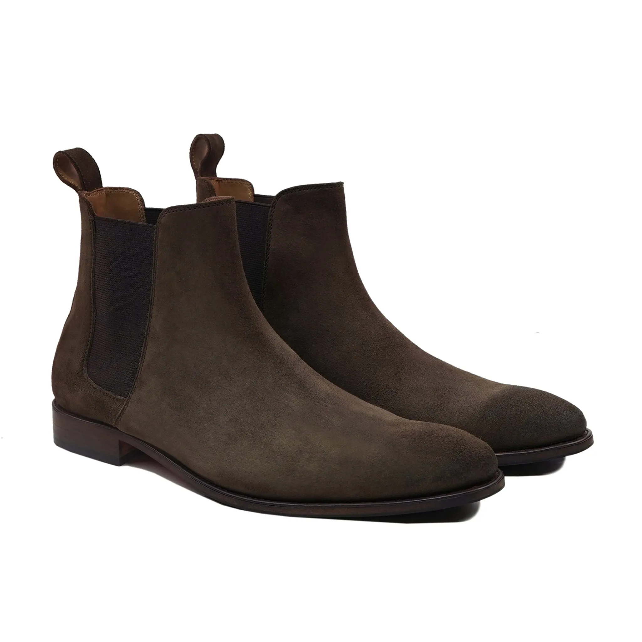 Chelsea Boots Velvet Aalst - Men's Dark Brown Kid Suede Chelsea Boot