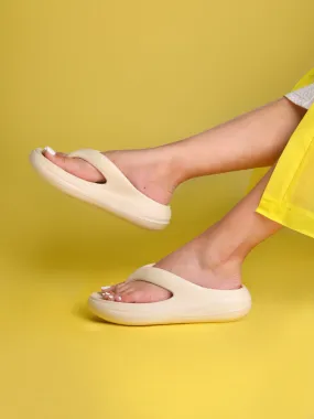 Elara Cream Thong Flip-Flops Custom Made Flip Flops