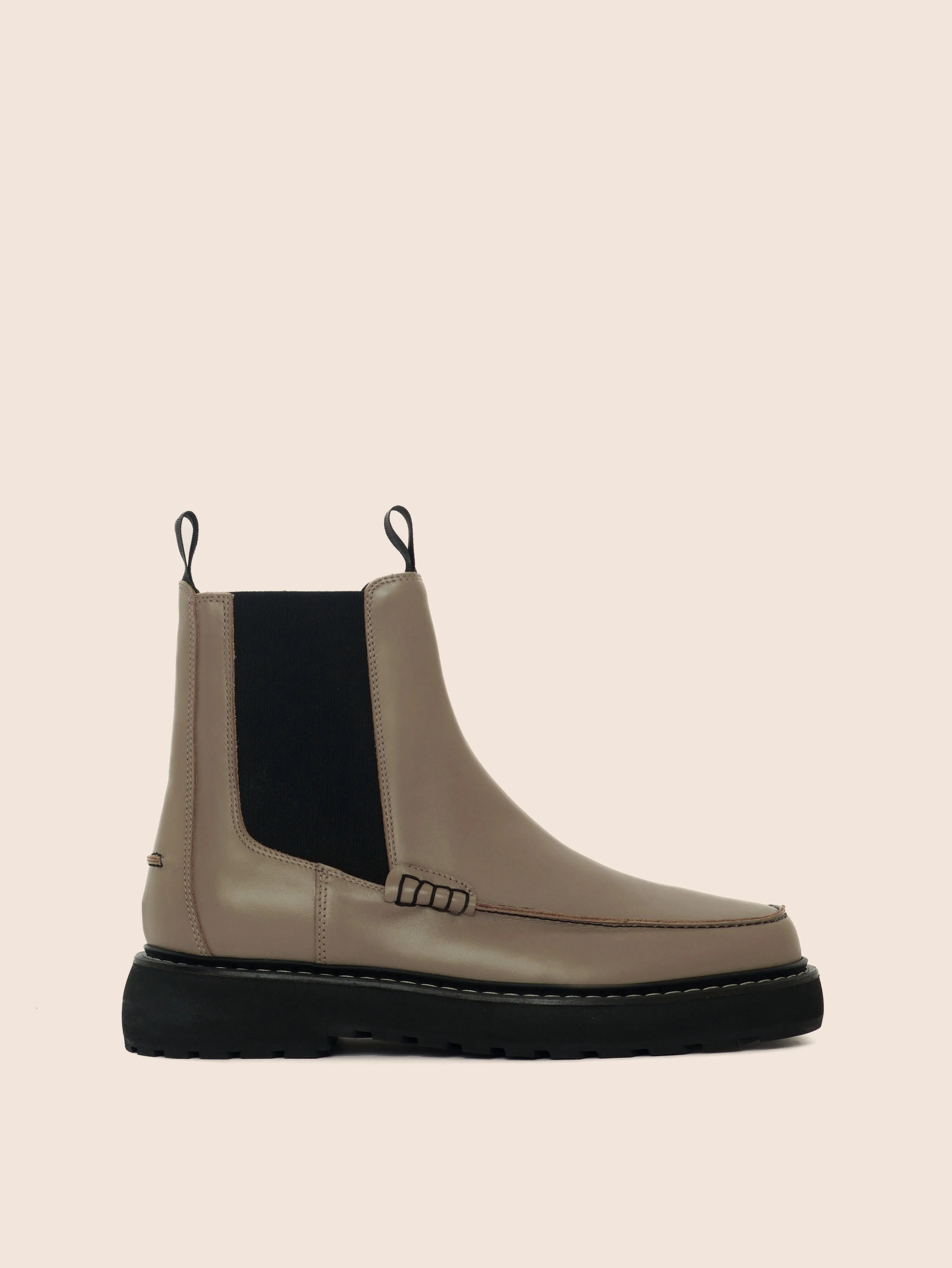 Lagoa Taupe Unlined Boot Brex Heel Chelsea Boots