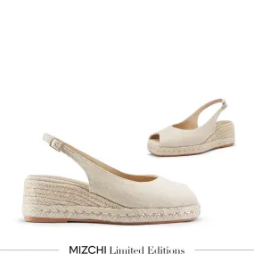 Tweens In High Heels *Giulia - Beige Slingback espadrilles
