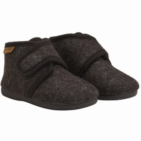 Slippers Oak Leaf Hydrangea En Fant Chocolate Melange Slippers Wool Velcro