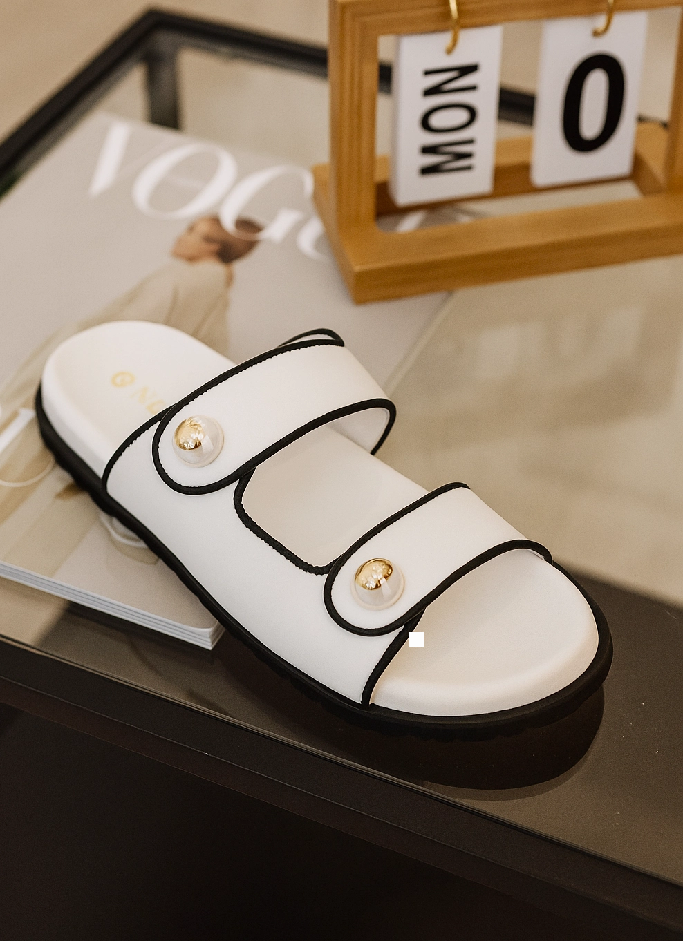 Athena Pipin Strappy Sliders Heart Slippers