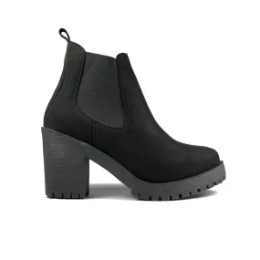 'Evie' Boots by Zette Shoes - Black Suede Chelsea Boots Studs