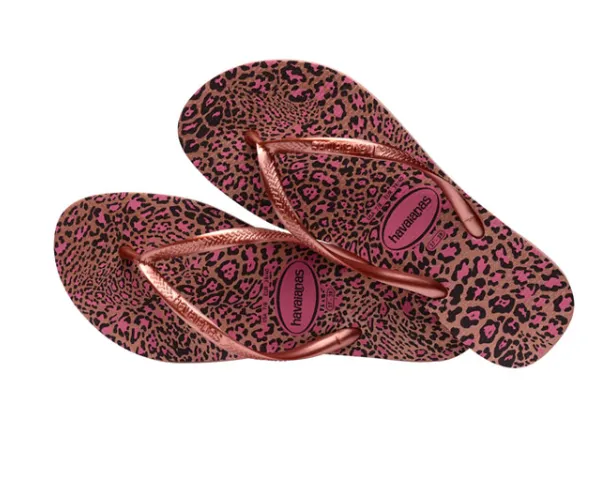HAVAIANAS SLIM ANIMALS - CROCUS ROSE.GOLDEN BLUSH Bottle Cap Flip Flops