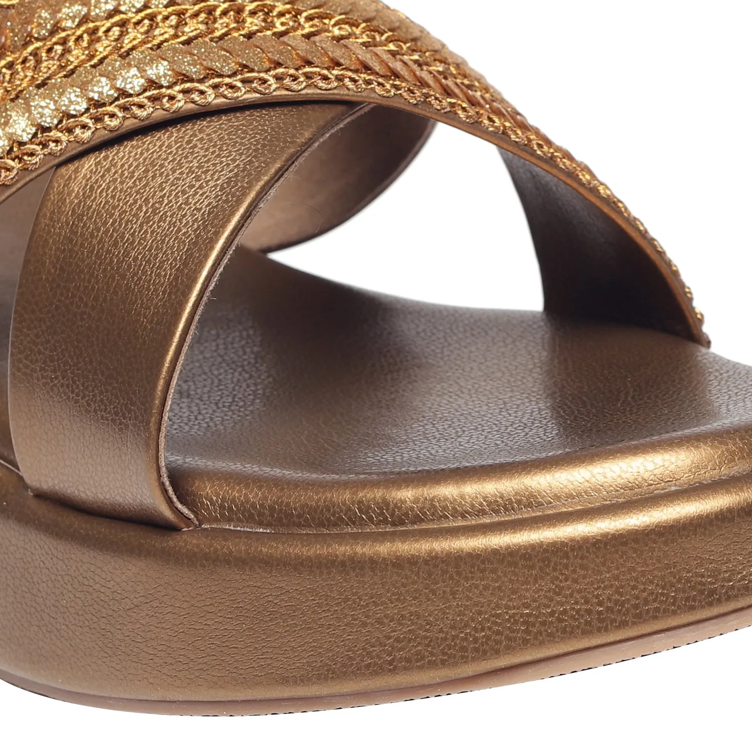 High Heeled Sandals Zyra Bronze Wedge Heels