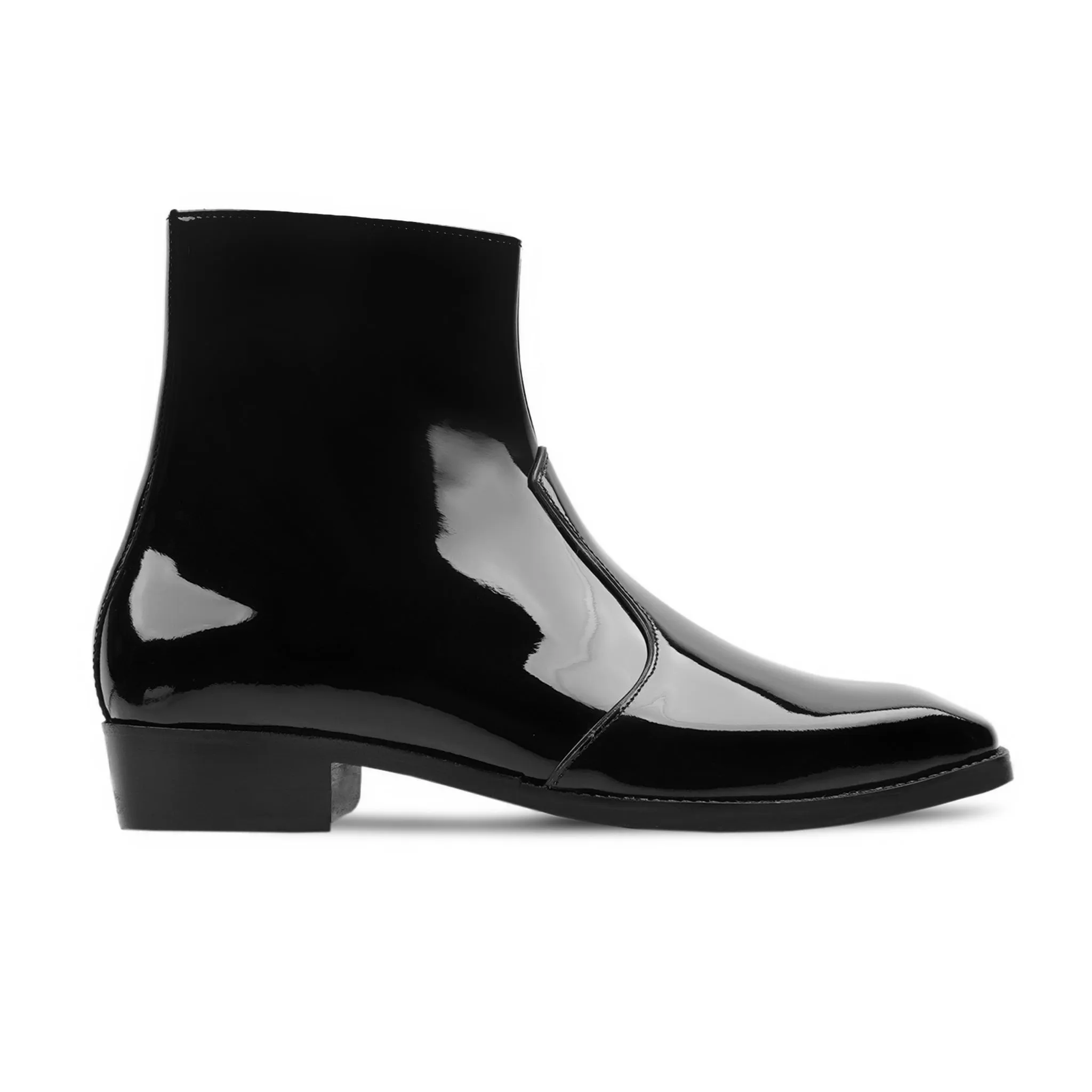 Cajon - Men's Black Patent Leather Chelsea Boot Chelsea Boots 60s