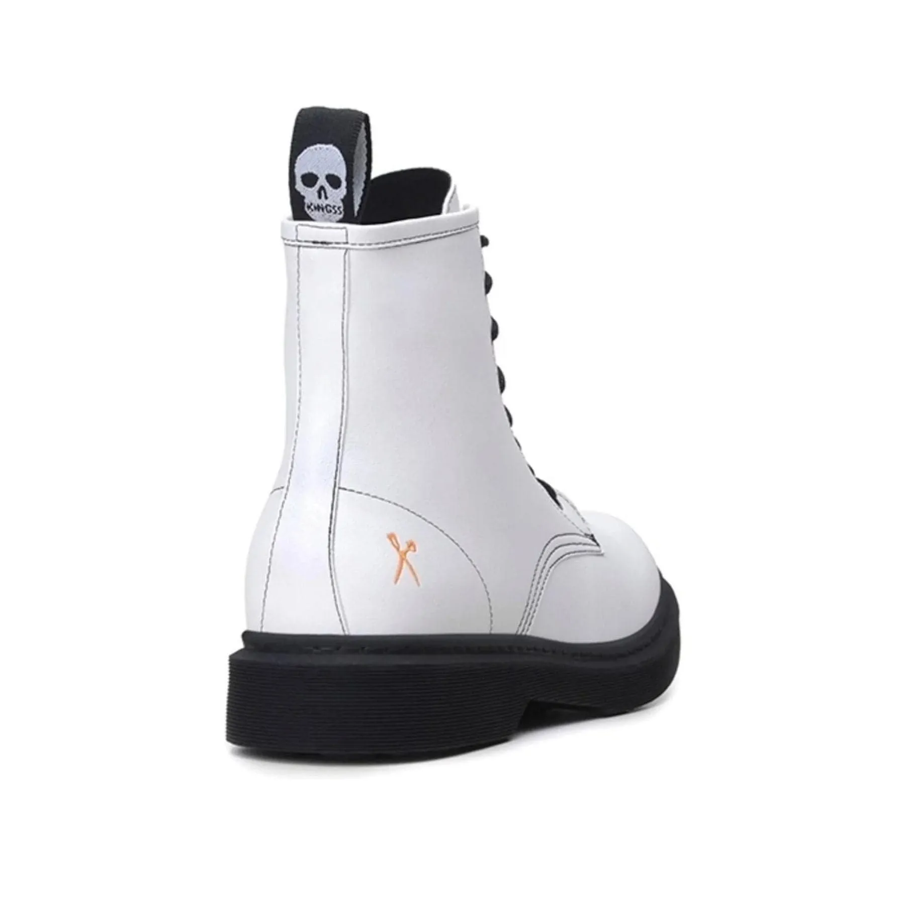 'London 2' Vegan Lace-Up Boot by King55 - White Protect Leather Chelsea Boots