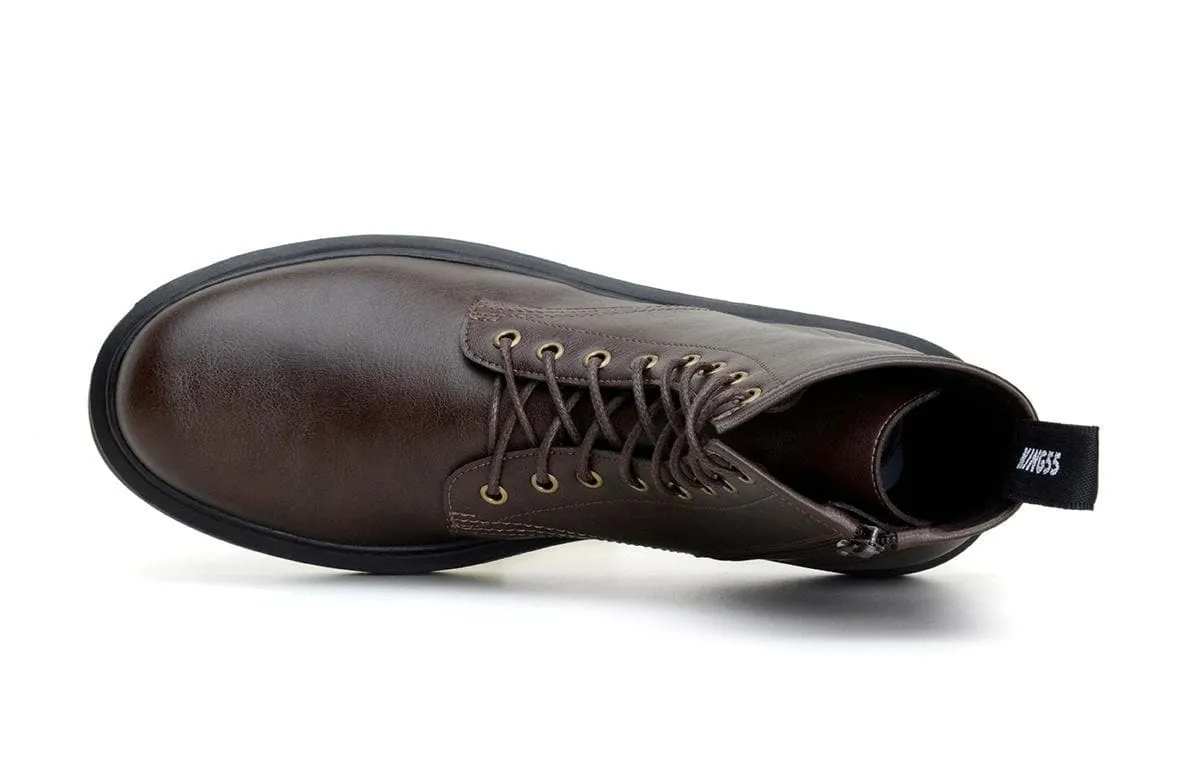 Jaimes Chelsea Boots 'London 2' matte espresso vegan lace-up boot by King55