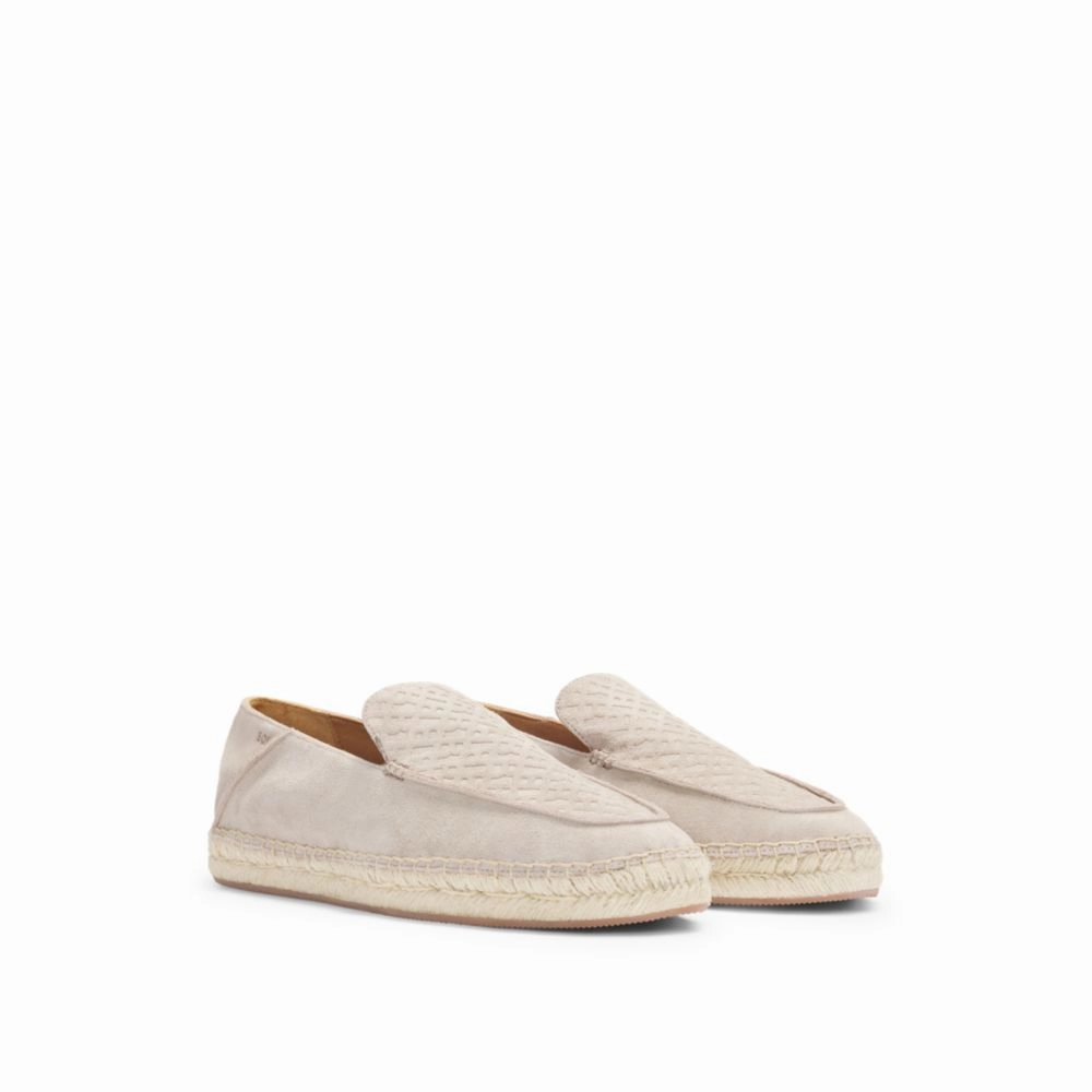 Ria Espadrilles Suede espadrilles with monogrammed vamp