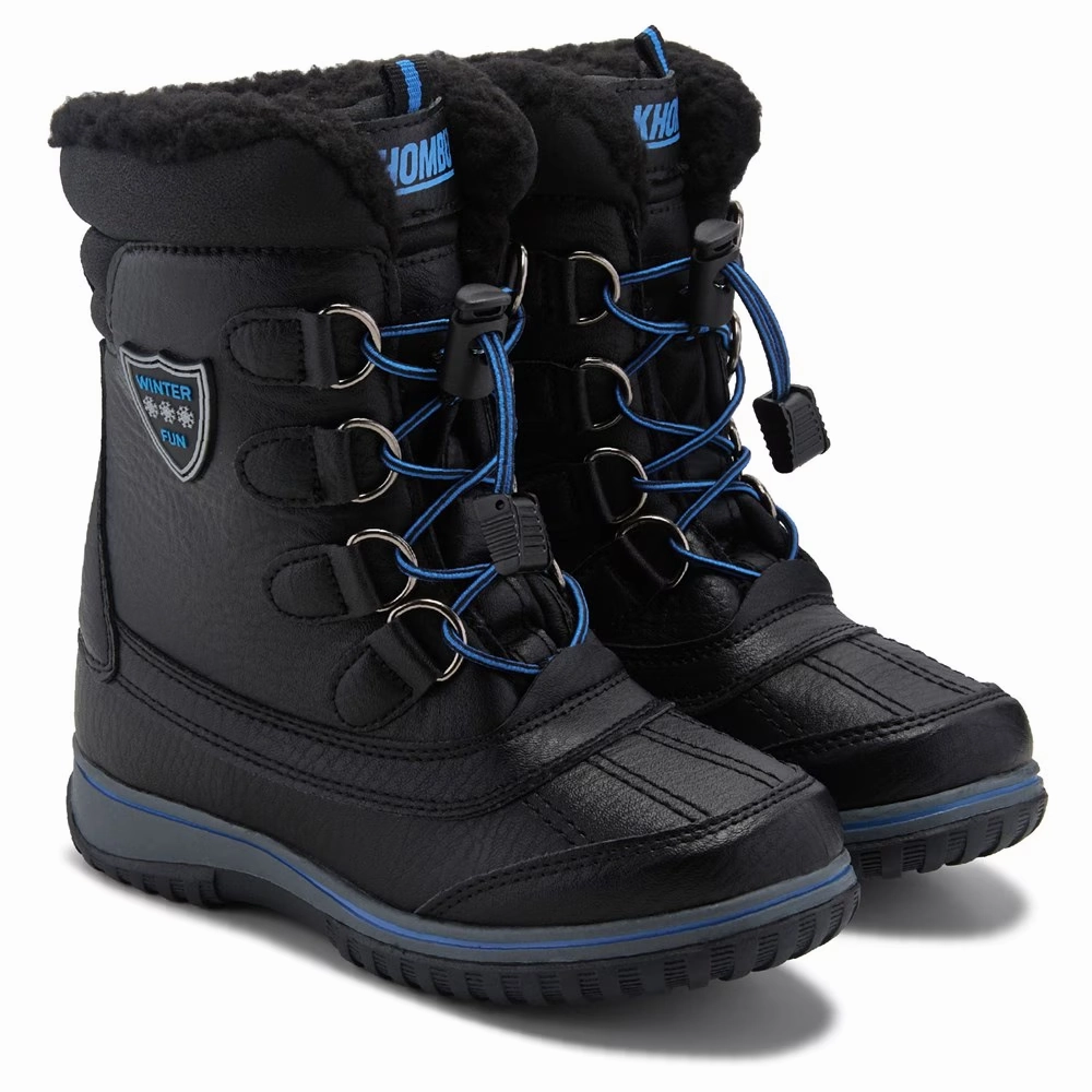 Crocs Snow Boots Sale Tundra Alta Snow Boot Little Kid Black Blue Fleece Lined Mid Calf Boots KHD772