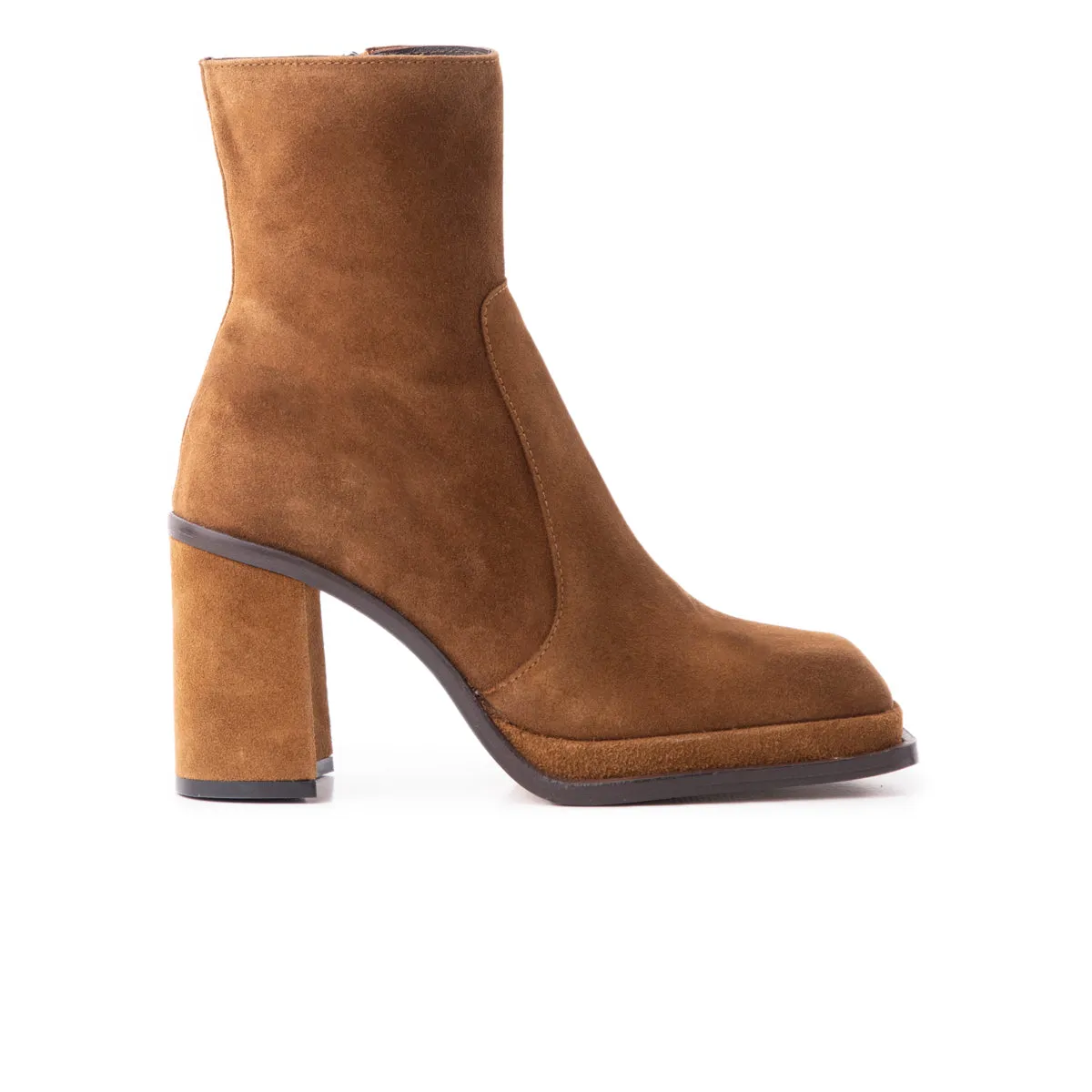 Metallic Ankle Boots Bowen Brown Suede