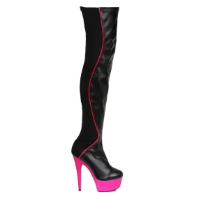 6" Half-Stretch Black-light Platform Thigh Boot (ES609-UNIQUE) Dillards High Heels