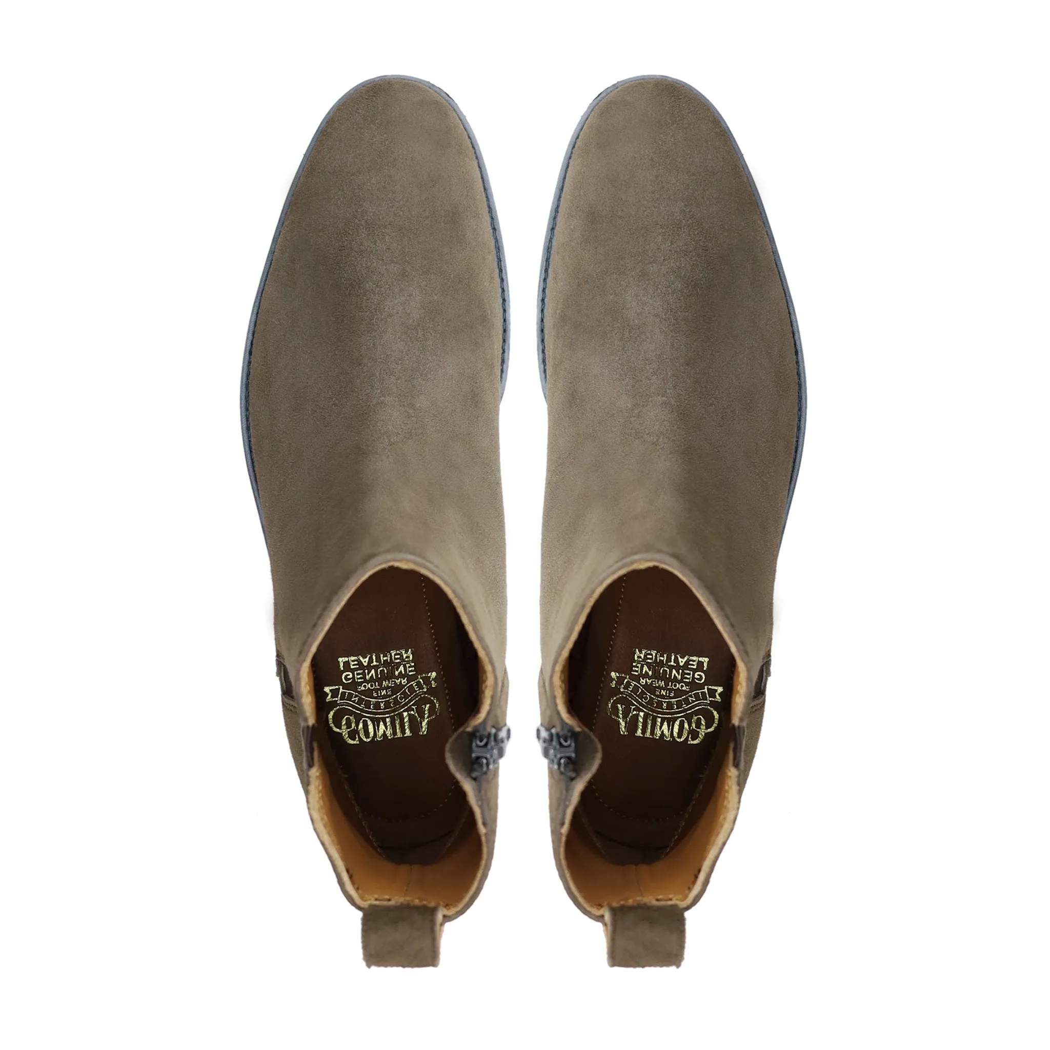 Kunzi - Men's Sandstone Brown Kid Suede Chelsea Boot Chelsea Boots Creasing