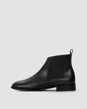 Flossy chelsea black Ostrich Ankle Boots