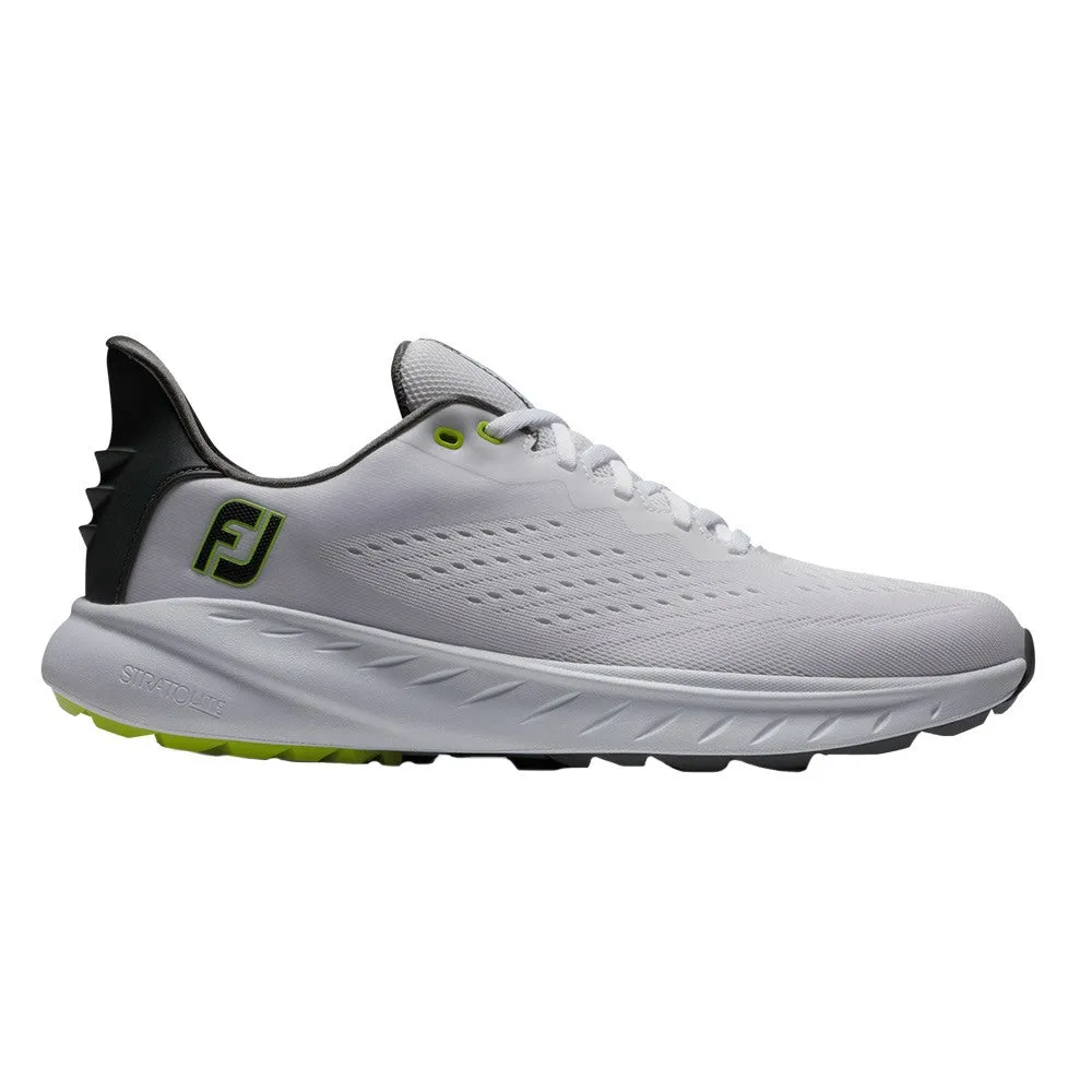 FootJoy Flex XP Spikeless Golf Shoes Previous Season Style White/Black/Lime - 23 Men Soft Spike Golf