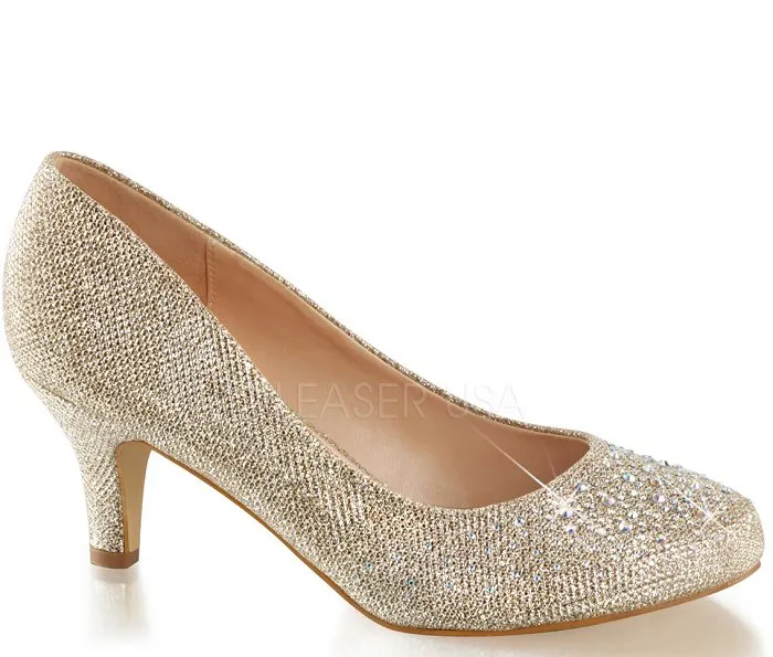 Most Expensive High Heels 2 1/2" Kitten Glitter Heel (DORIS-06)