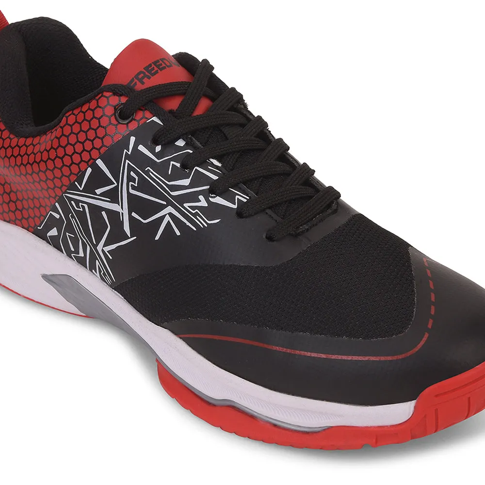 Wave Badminton Shoes FREEDOM Black Sports Non-Marking Paddle/Pickleball & Badminton Shoes For Men UNESKO By Liberty