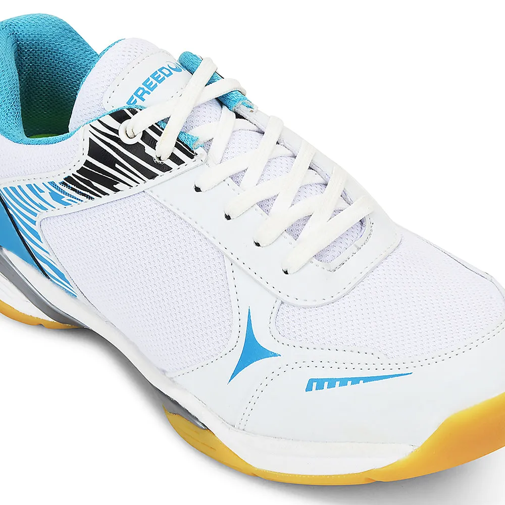 Shoes For Badminton And Running FREEDOM Sky Blue Sports Non-Marking Paddle/Pickleball & Badminton Shoes For Men PLUTO-1 By Liberty