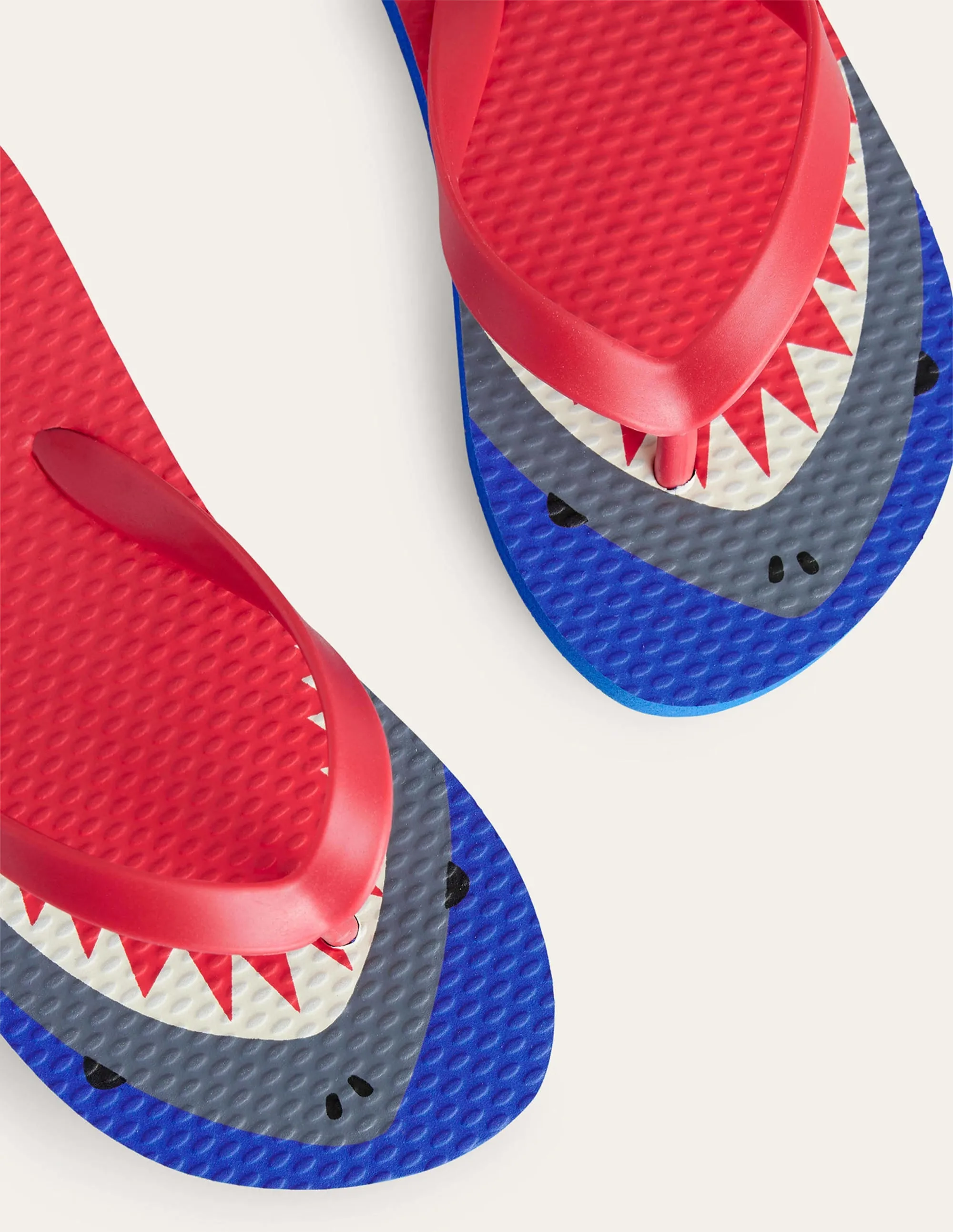 High Instep Flip Flops Fun Flip Flops-Red Sharks