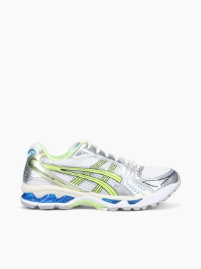 Gelkayano 14 White Lime green leather Autumn Flat Shoes