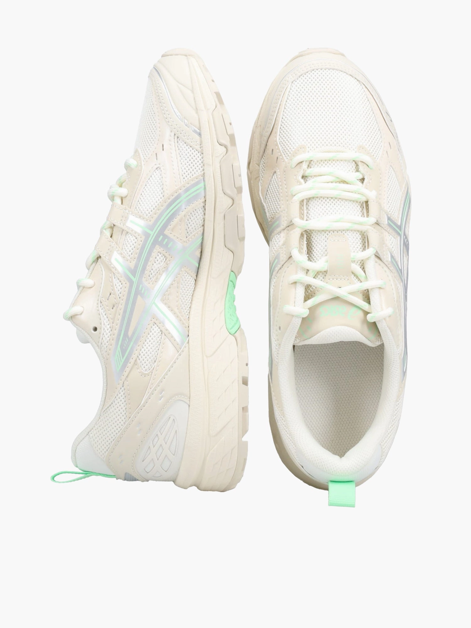 Gelnunobiki Cream Menthol mesh Lace Up Ballet Shoes