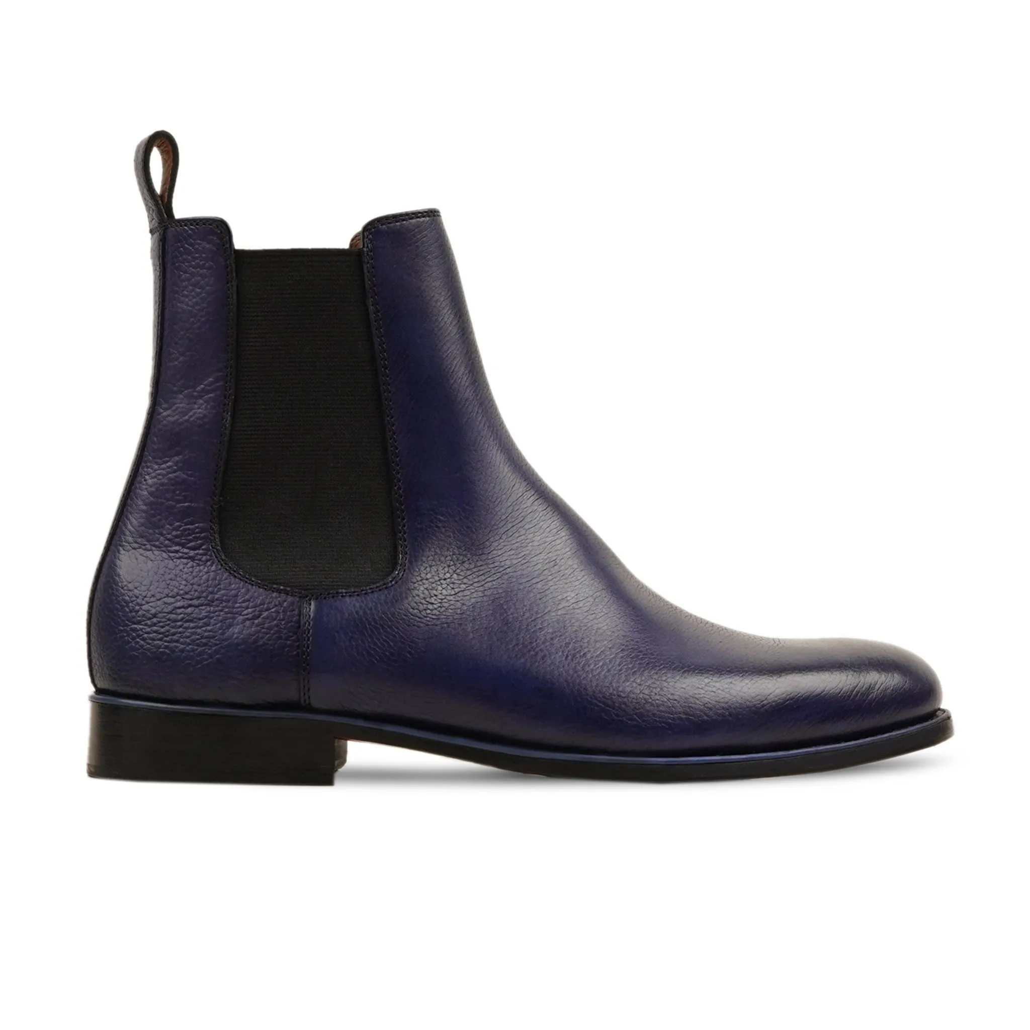 Gera - Men's Navy Blue Pebble Grain Leather Chelsea Boot Chelsea Boots Tight Around Ankle