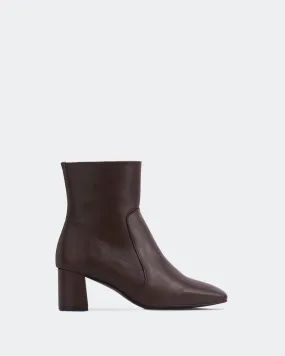 Gillian Brown Leather Suede Ankle Boots High Heel