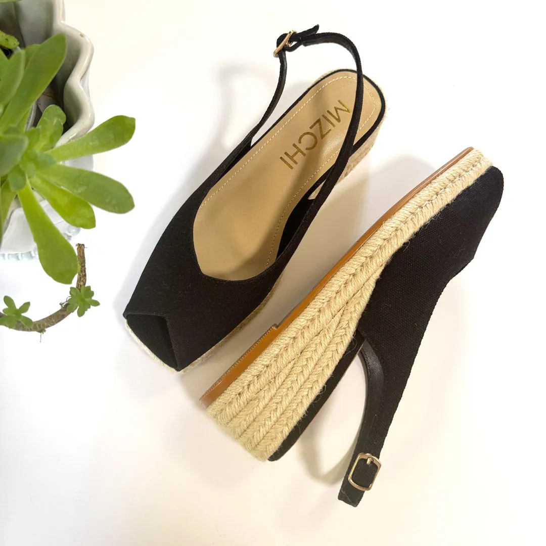 *Giulia - Black Slingback espadrilles Barefoot High Heel Foot Damage