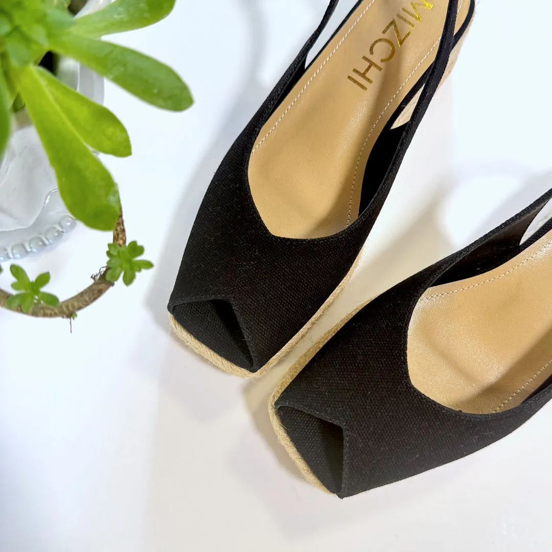 *Giulia - Black Slingback espadrilles High Heels Tap Dance