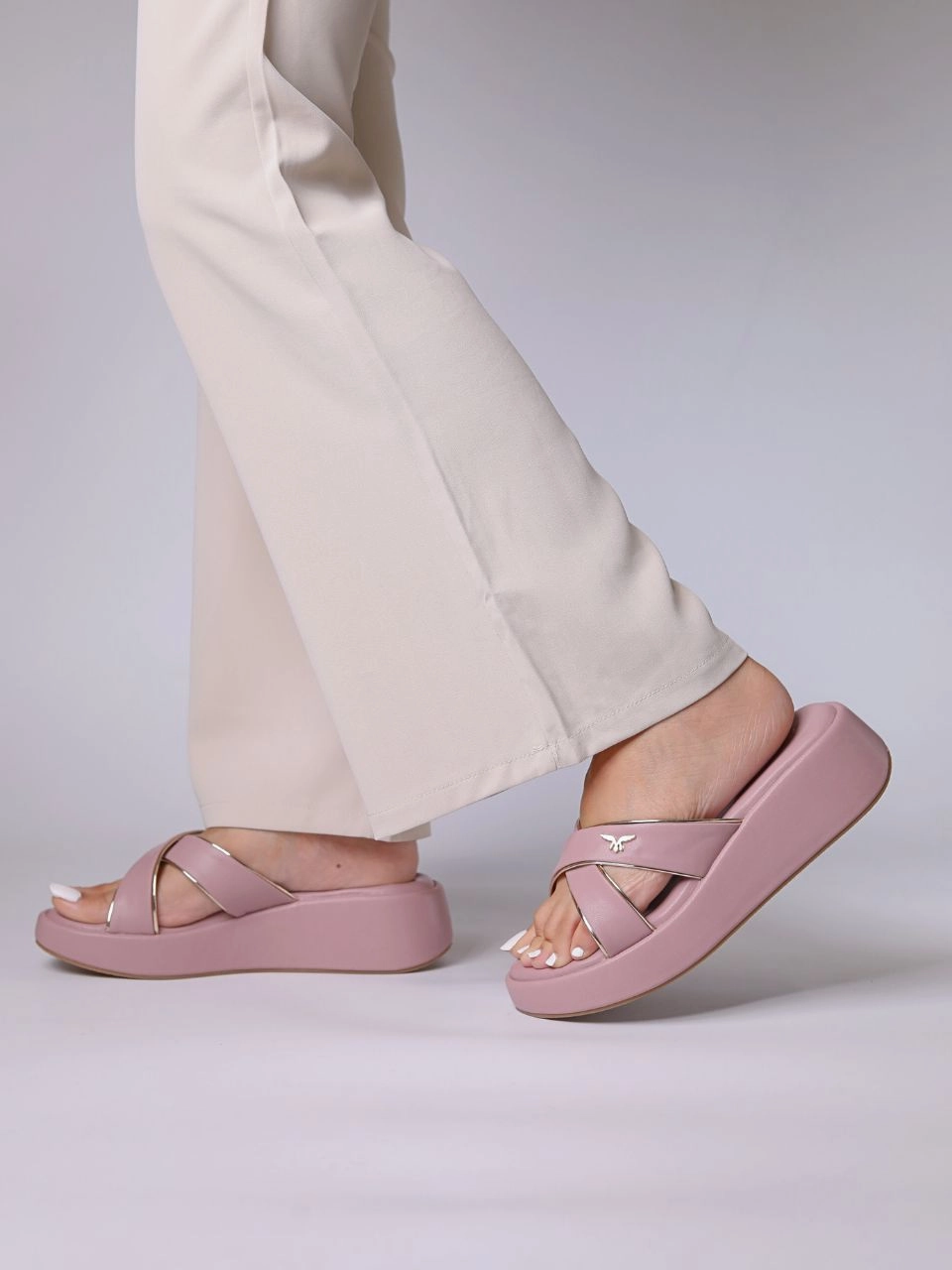 5 Inch High Heel Anne Lavender Wedge Heels